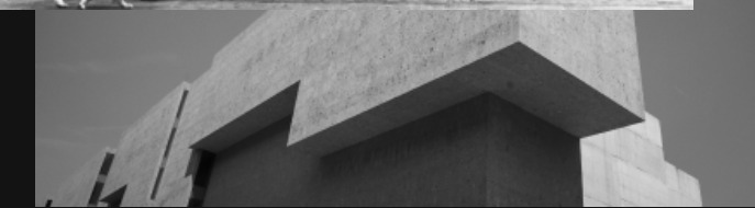 Bocconi campus architecture, concrete corner detail